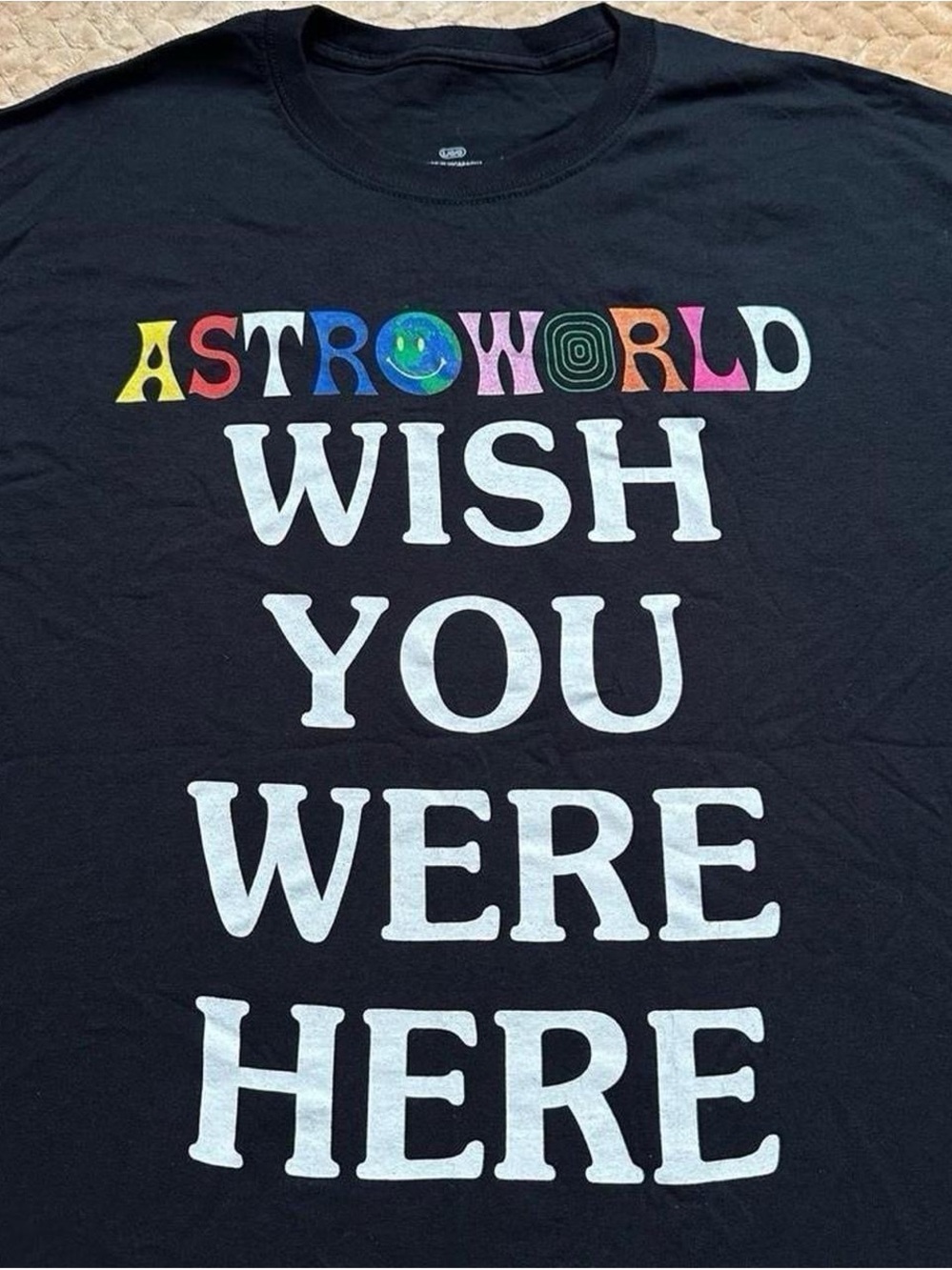 Black 'Astroworld Wish You Were Here' concert tour Graphic Tee men’s large